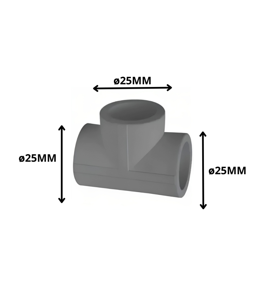 Tee Polifusion 25 Mm X 25 Mm