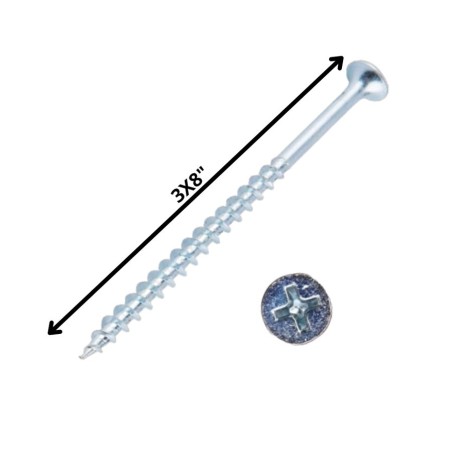 TORNILLO VOLCANITA TROMPETA H/CTE 3 X 8 ZINC