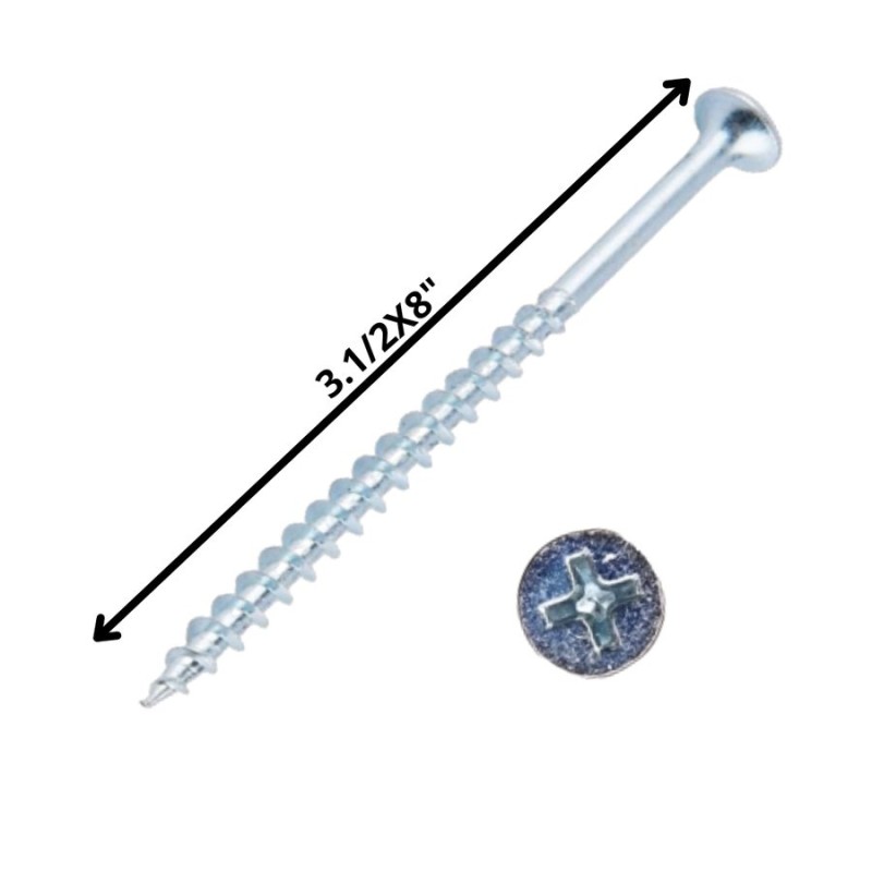 TORNILLO VOLCANITA TROMPETA H/CTE 31/2 X 8 ZINC
