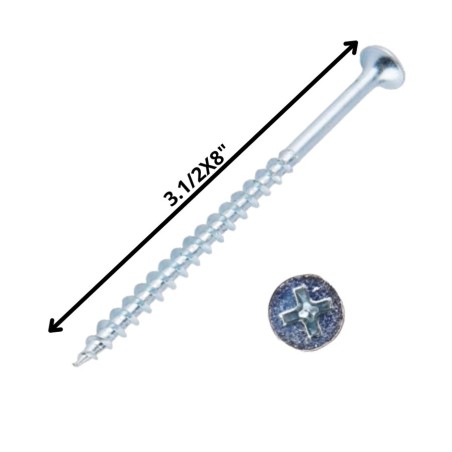 TORNILLO VOLCANITA TROMPETA H/CTE 31/2 X 8 ZINC