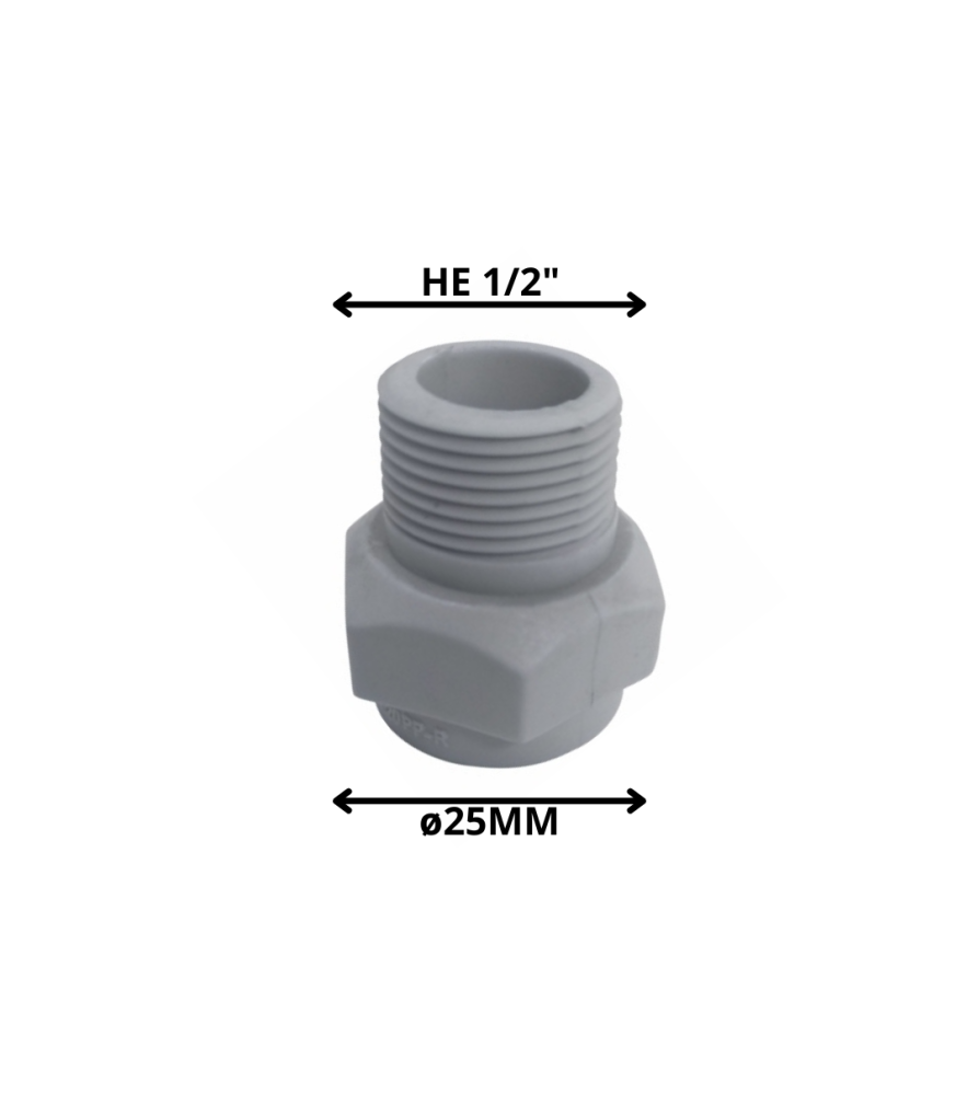 Terminal Polifusion Rosca Polifu He 25 Mm X 1/2"