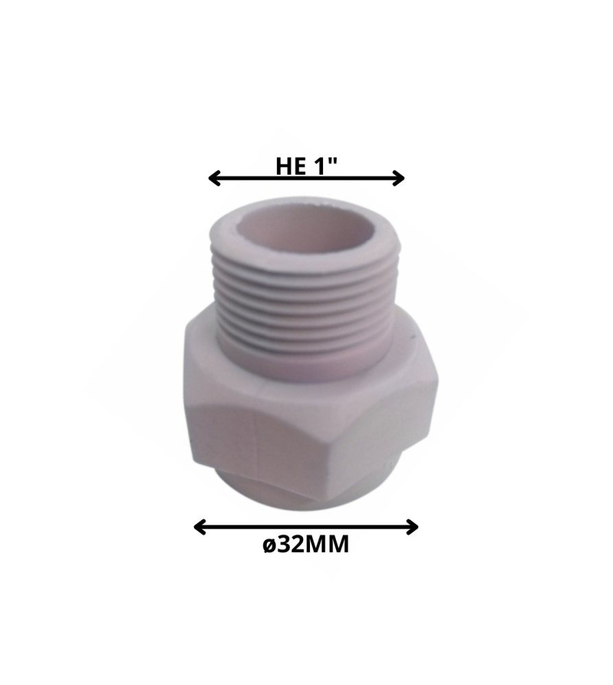 Terminal Polifusion Rosca Polifu He 32 Mm X 1 "
