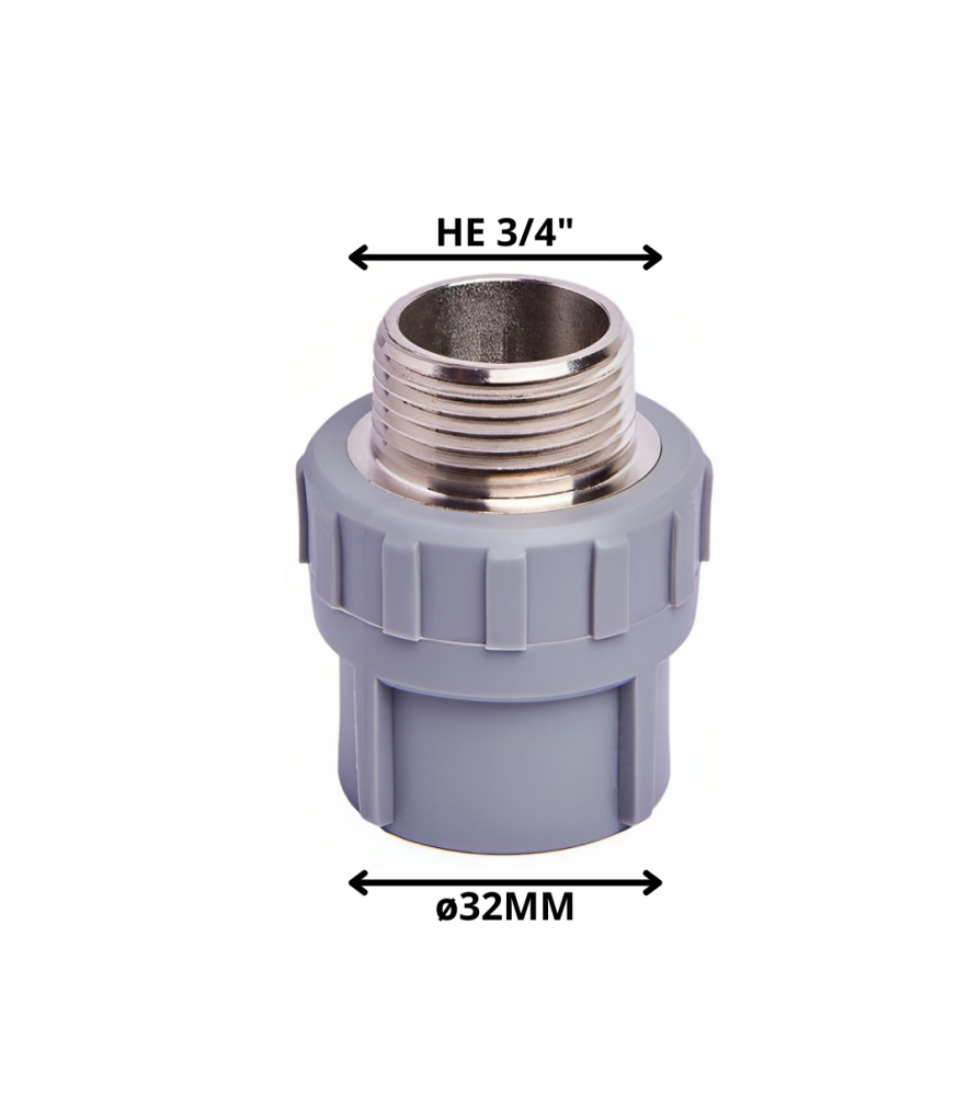 Terminal Polifusion Rosca Metal He 32x3/4"