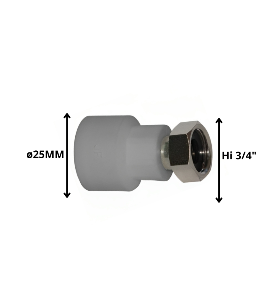 Terminal Polifusion Rosca Metal Hi*25x3/4"girable 90514 Socodima.cl