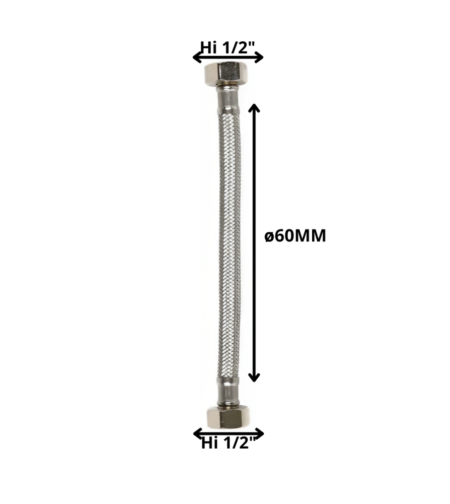 Flexible Agua 1/2 Hi X 1/2 Hi 60 Cm