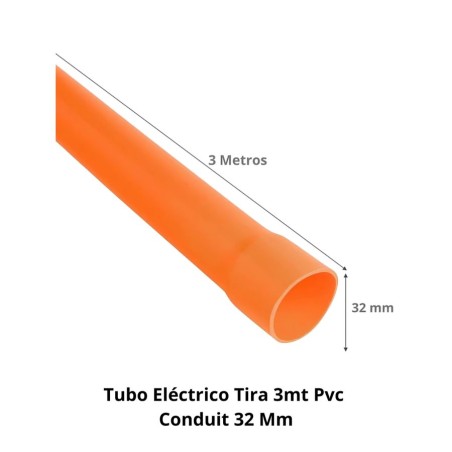 TUBO ELECTRICO TIRA 3MT PVC CONDUIT 32 MM