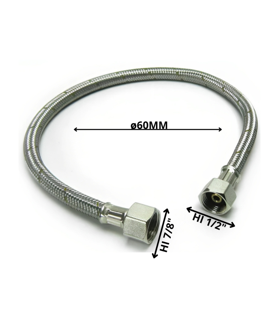 Flexible Gas 1/2 Hi X 7/8 Hi 60 Cm