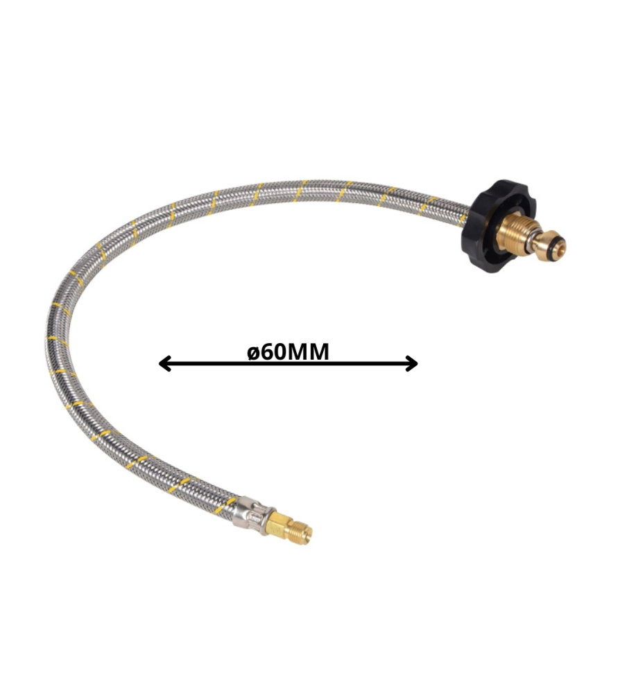 Flexible Gas Regulador 45 Kg Acero Inox 7/8x7/16 6