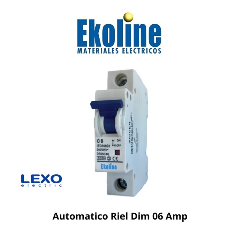 AUTOMATICO RIEL DIM 06 AMP 6 K CURVA C
