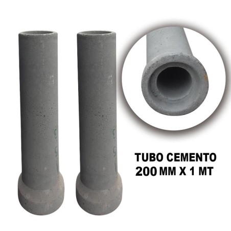 TUBO CEMENTO 200 MM X 1,00 MT 52 KILOS X TUBO