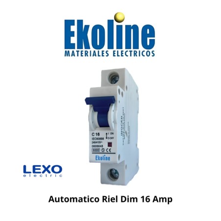 AUTOMATICO RIEL DIM 16 AMP 6 K CURVA C