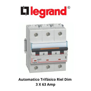AUTOMATICO TRIFASICO RIEL DIM 3 X 63 AMP