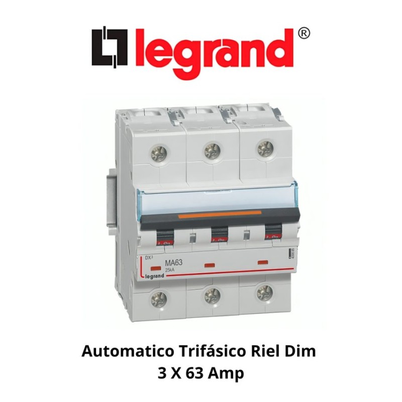 AUTOMATICO TRIFASICO RIEL DIM 3 X 63 AMP