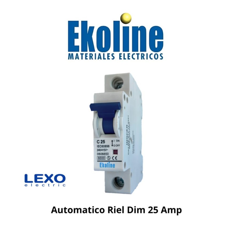 AUTOMATICO RIEL DIM 25 AMP 6 K CURVA C