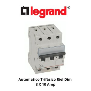 AUTOMATICO TRIFASICO RIEL DIM 3 X 10 AMP