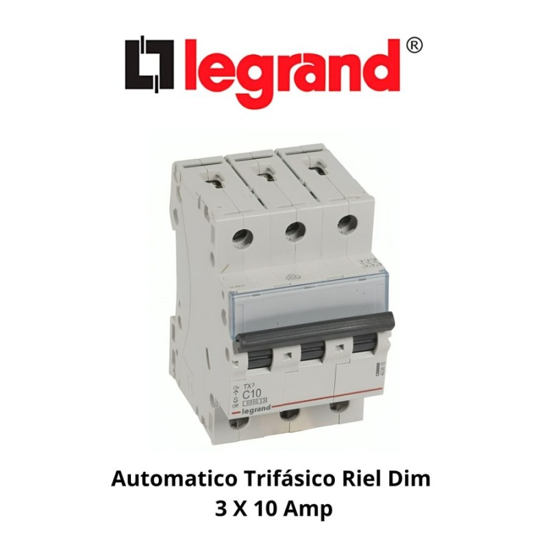 AUTOMATICO TRIFASICO RIEL DIM 3 X 10 AMP
