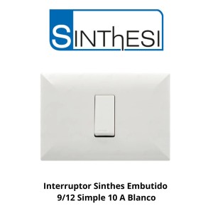 INTERRUPTOR SINTHES EMBUTIDO 9/12 SIMPLE 10 A BLAN