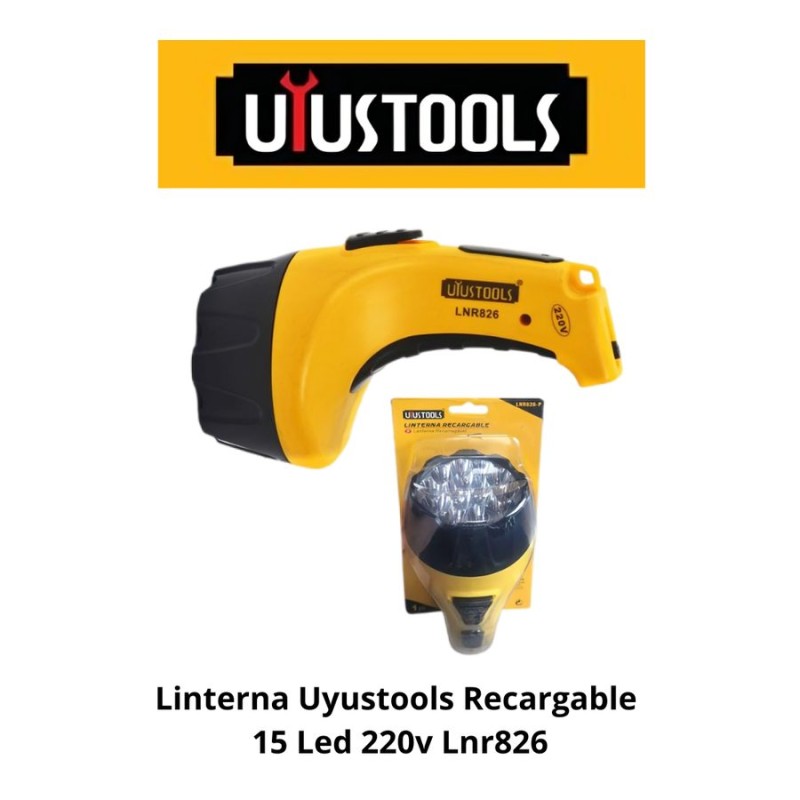 LINTERNA UYUSTOOLS RECARGABLE 15 LED 220V LNR826