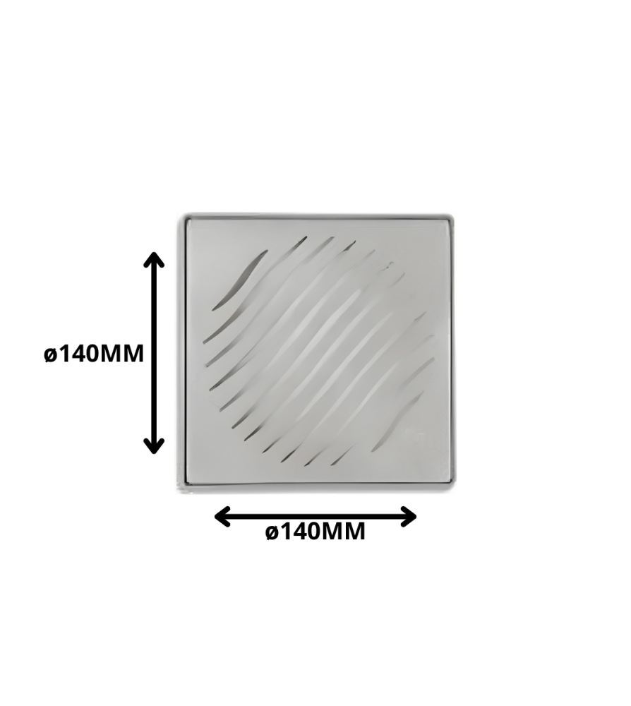 Rejilla Pileta Aluminio Cuadrada 140 Mm Con Marco