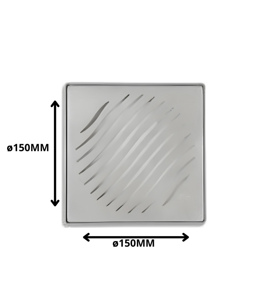 Rejilla Pileta Aluminio Cuadrada 150 Mm