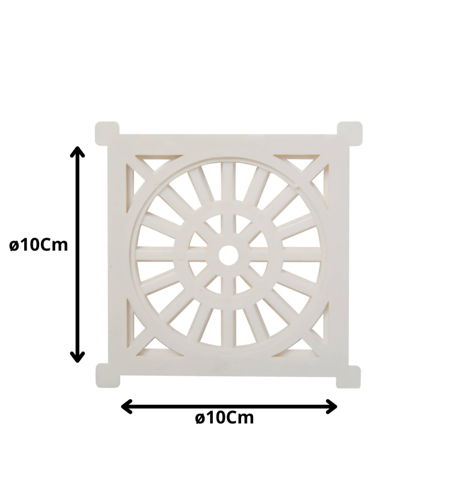 Rejilla Plastica Cuadrada 10 Cm Blanca