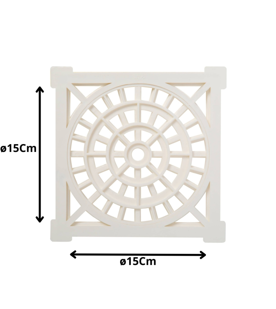 Rejilla Plastica Cuadrada 15 Cm Blanca