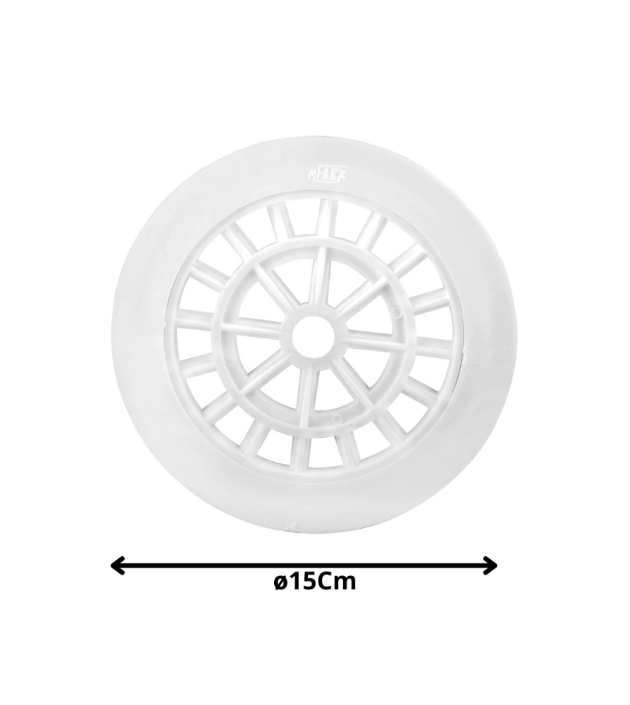 Rejilla Plastica Redonda 15 Cm Blanca