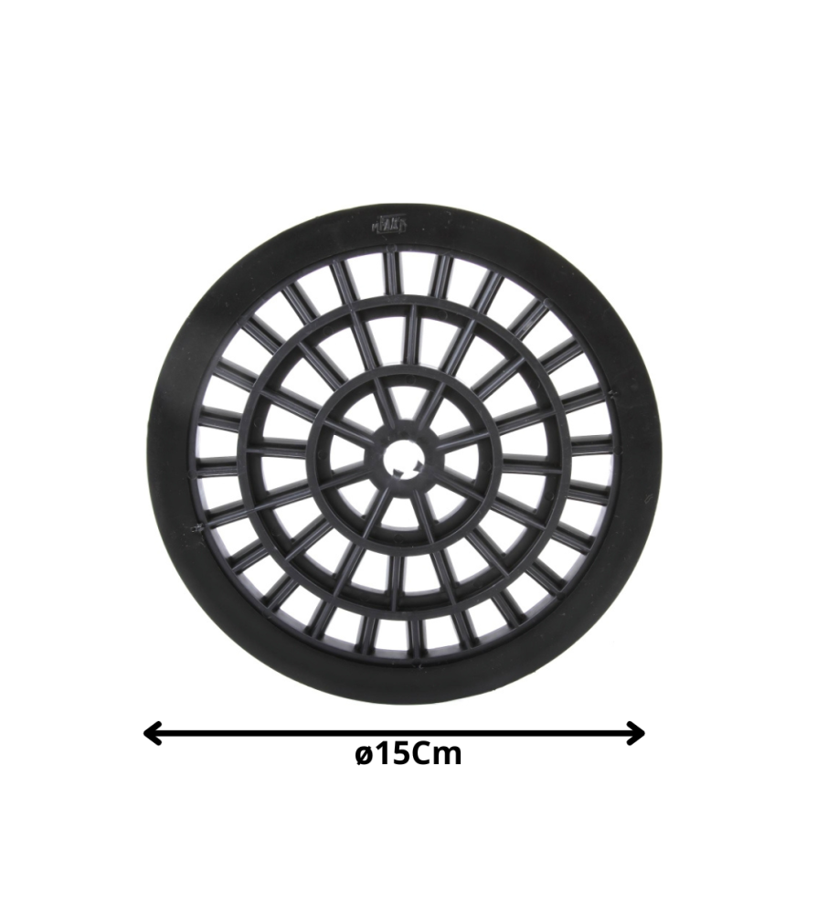 Rejilla Plastica Redonda 15 Cm Negra
