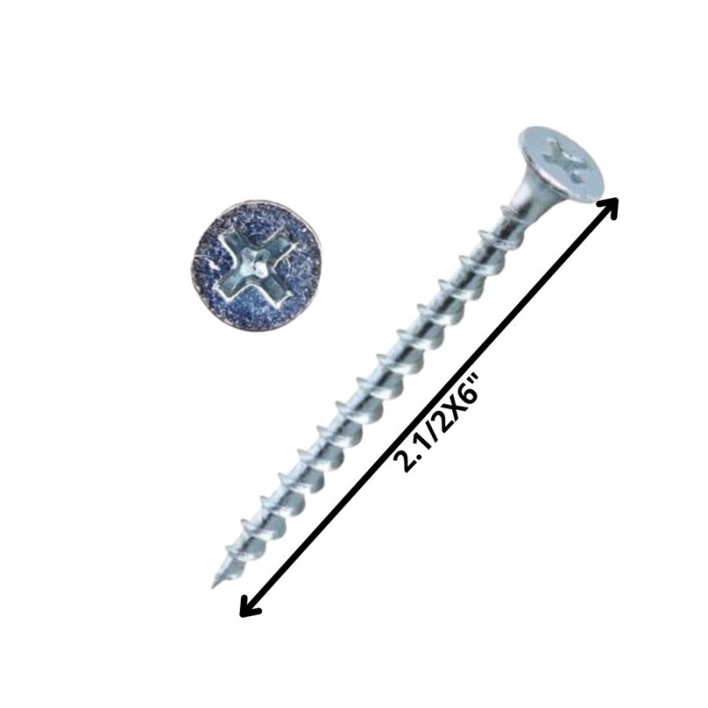 TORNILLO VOLCANITA TROMPETA H/CTE 21/2 X 6 ZINC