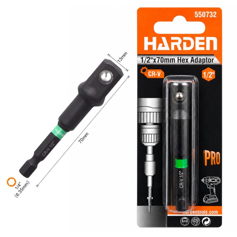 ADAPTADOR HARDEN HEXAGONAL 1/2 X 65 MM 550732