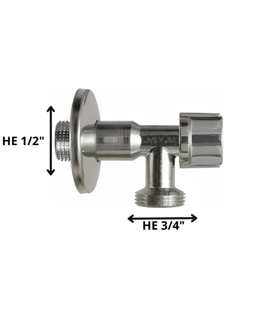 Llave Angular 1/2"x 3/4" He He Con Flanche 62628