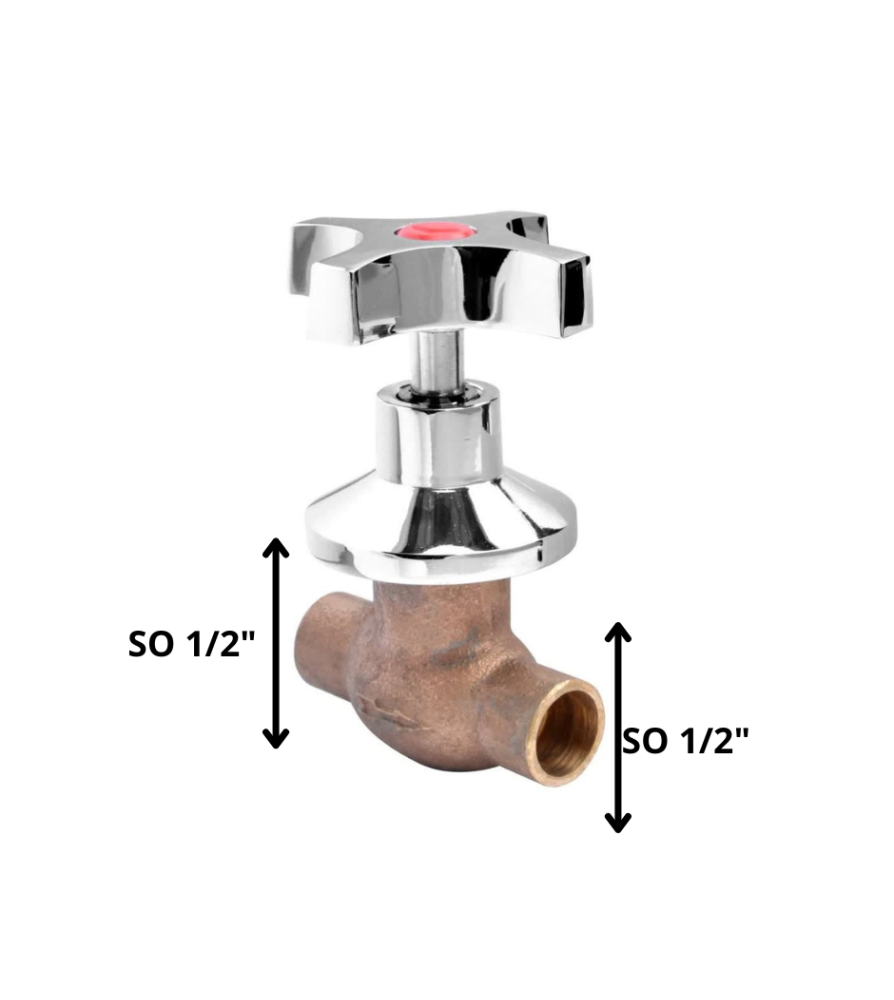 Llave Paso Economic So 1/2" Campana Manilla Cruz