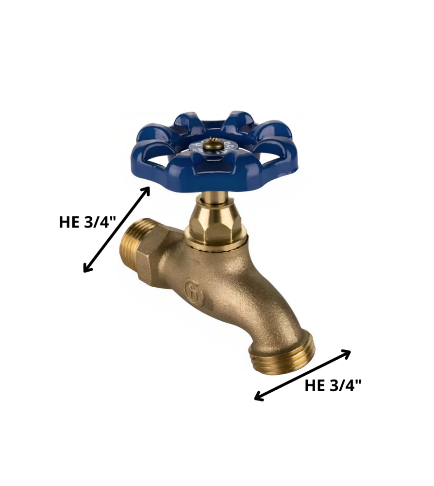 Llave Jardin Bronce 3/4"x 3/4"he-he