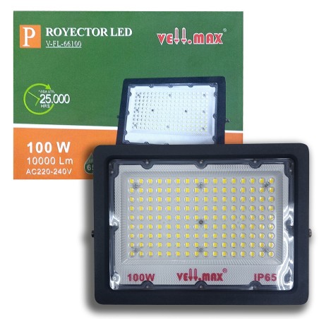 PROYECTOR VELLMAX S/SENSOR 100W G/NG LUZ FRIA 6500