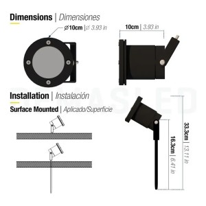 FOCO ESTACA VELLMAX GU10 LUZ CALIDA 220 V-GL-2801