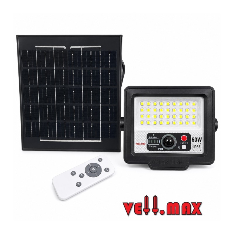 FOCO PROYECTOR LUMINARIA LED 60 W SOLAR CON CONTROL