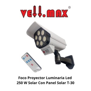 FOCO PROYECTOR SOLAR VELLMAX TIPO CAMARA 30 W 6500