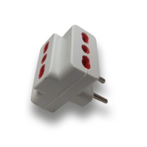 ENCHUFE MACHO TRIPLE 2P 10 AMP BLANCO 1500 W