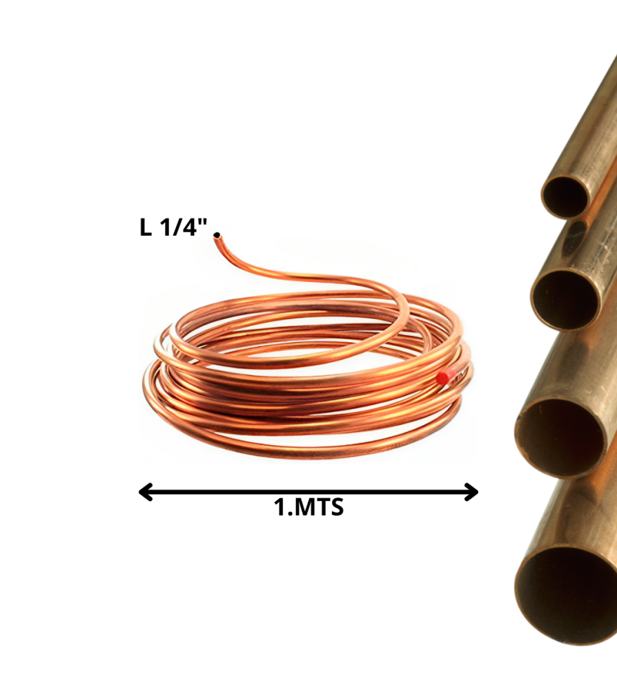 Caneria Cu Rollo L" 1/4" Mt