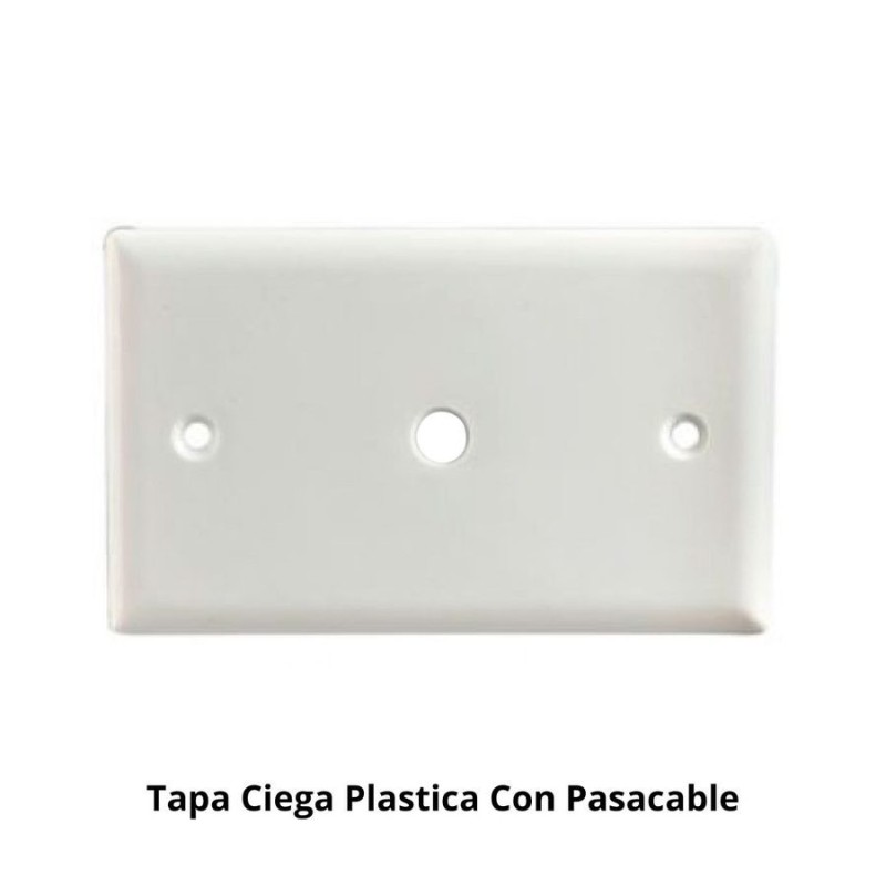 TAPA CIEGA PLASTICA CON PASACABLE