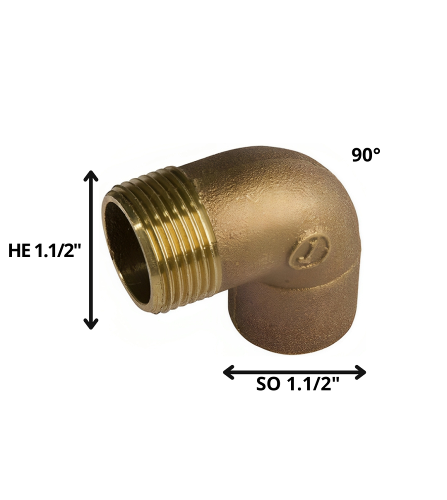 Codo Bronce So He 1 1/2"