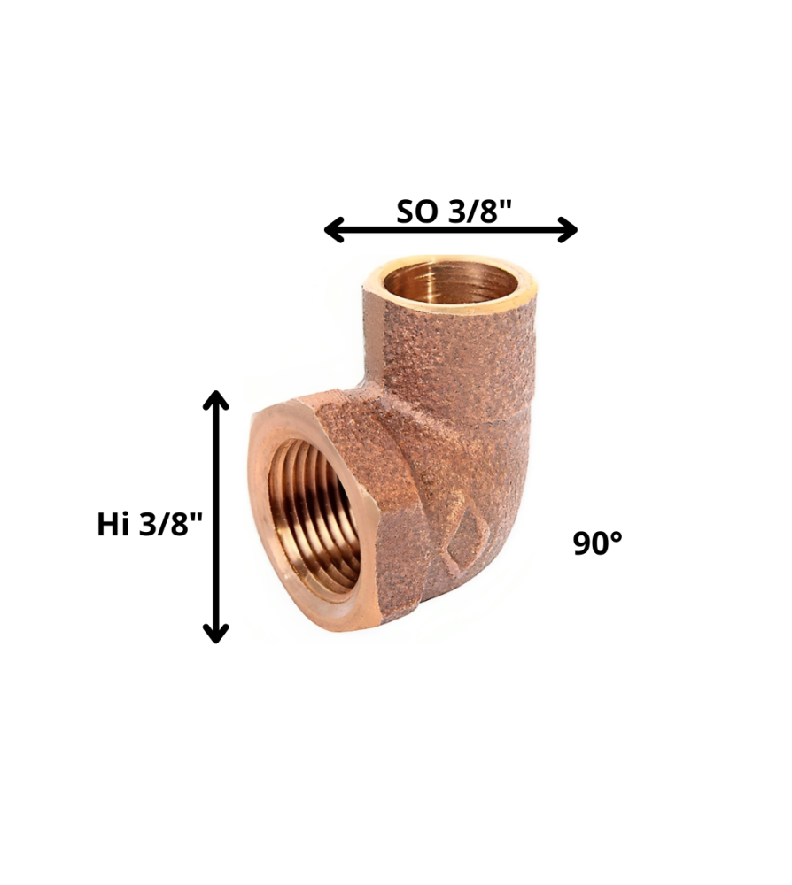 Codo Bronce So Hi 3/8"