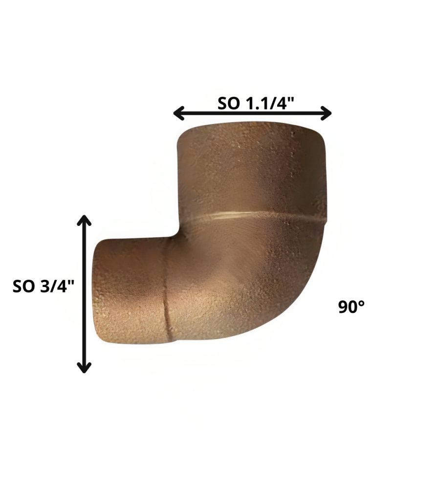 Codo Bronce So So 1 1/4"x 3/4"