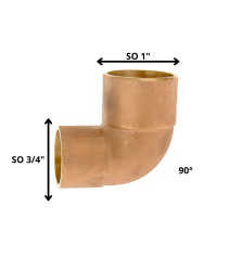 Codo Bronce So So 1 X 3/4"