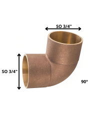 Codo Bronce So So 3/4"