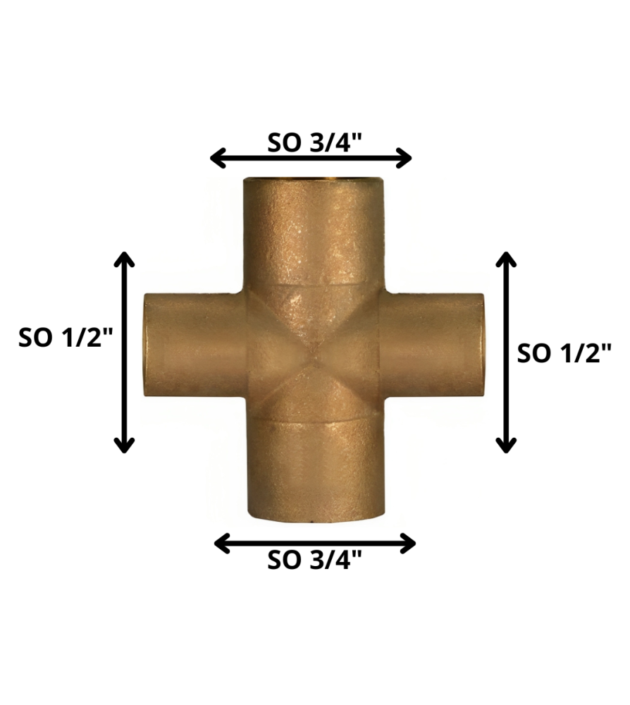 Cruz Bronce So So 1/2 X 3/4"