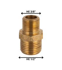 Niple Bronce 1/2" He X 3/8" He
