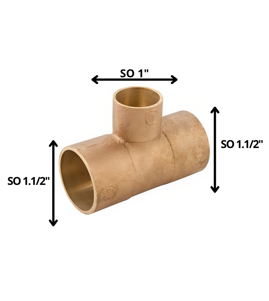 Tee Bronce So So So 1 1/2 X 1 1/2 X 1"