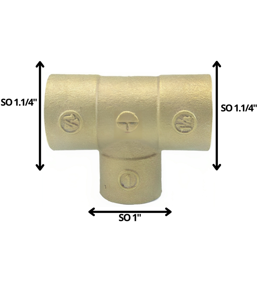 Tee Bronce So So So 1 1/4 X 1 1/4 X 1