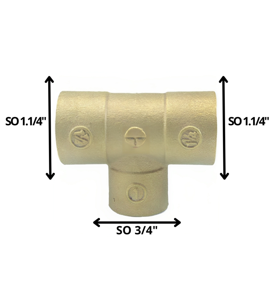 Tee Bronce So So So 1 1/4 X 1 1/4 X 3/4"